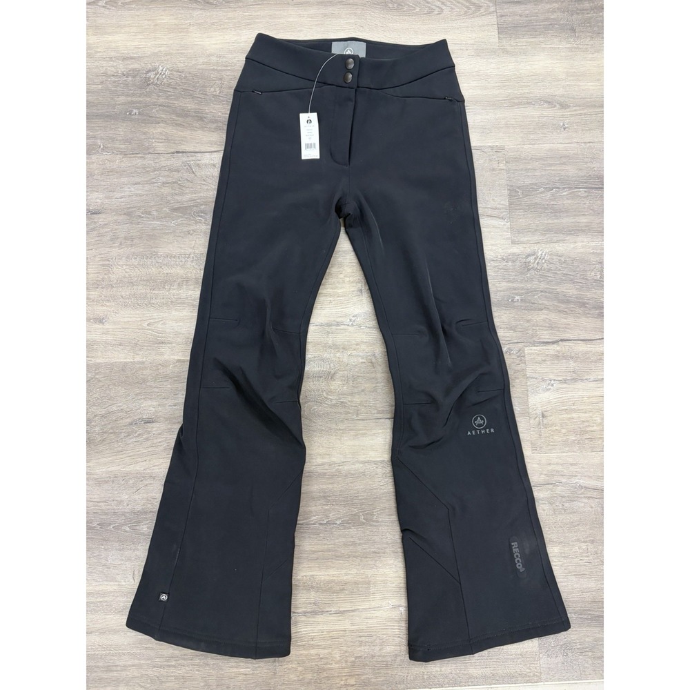 AETHER Descent Ski Pants Womens 2 Jet Black NWT $375 RECCO Waterproof Flare